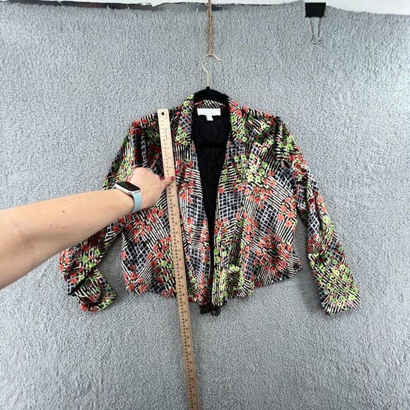 Anthropologie Abstract Floral Velvet Wrap Blazer Size 0 - Picture 8 of 15